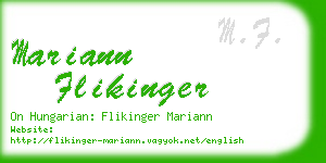 mariann flikinger business card